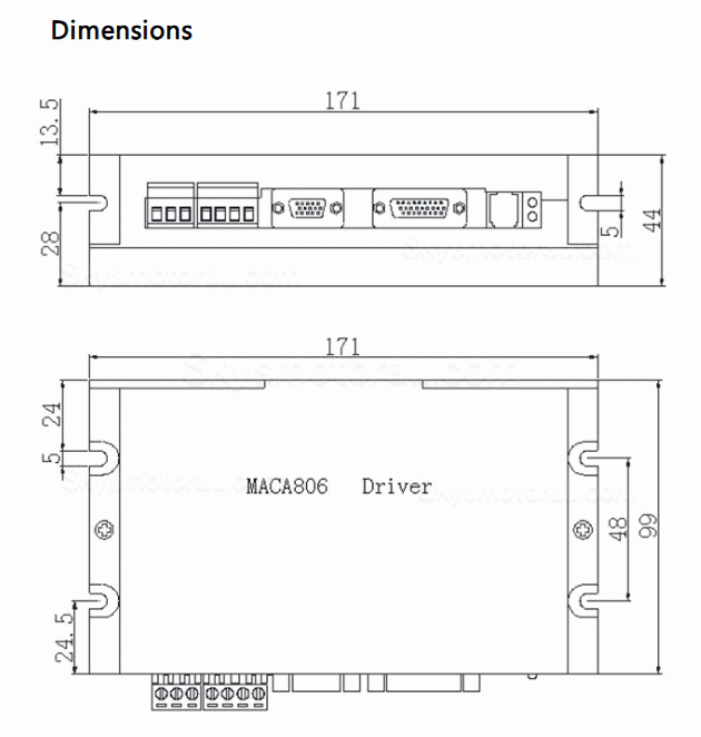 400W 36V-80V 8A AC Servo Motor Driver Controller MCAC806 8A Single Phase External Braking Resistor